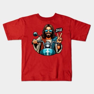 BRB meme Jesus is coming soon Motorbike Kids T-Shirt